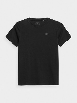 4F Smooth Boys T-Shirt Schwarz 100% Baumwolle Style Größe 134CM