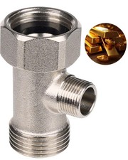 Bidet T Adapter,Metal T Valve for Bidet 7/8''x7/8''x3/8'' ,3 Way Tee Connector