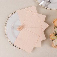 BLUSH 50 Soft 2 Ply Disposable Dinner Cocktail Paper Napkins with Gold Foil Edge