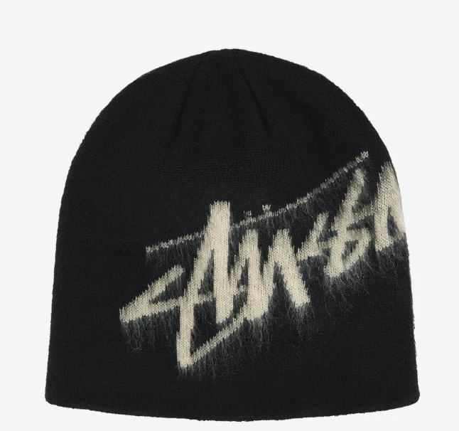 Stussy Brushed Out Stock Skullcap Beanie Black / 100% Authentic