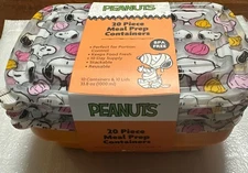 Peanuts Snoopy  20 Piece Meal Prep Food Storage Containers Halloween