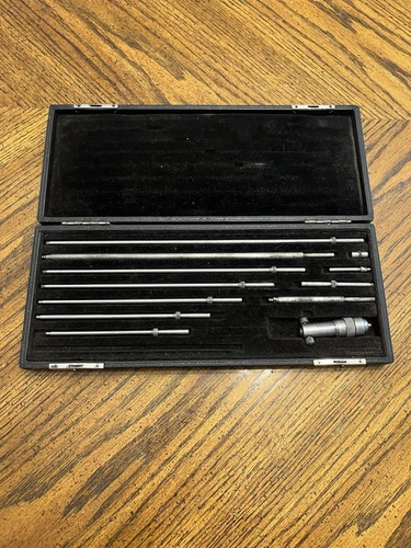 Vintage Lufkin Rule Co Inside Diameter Micrometer Set W/ Case Saginaw Mich