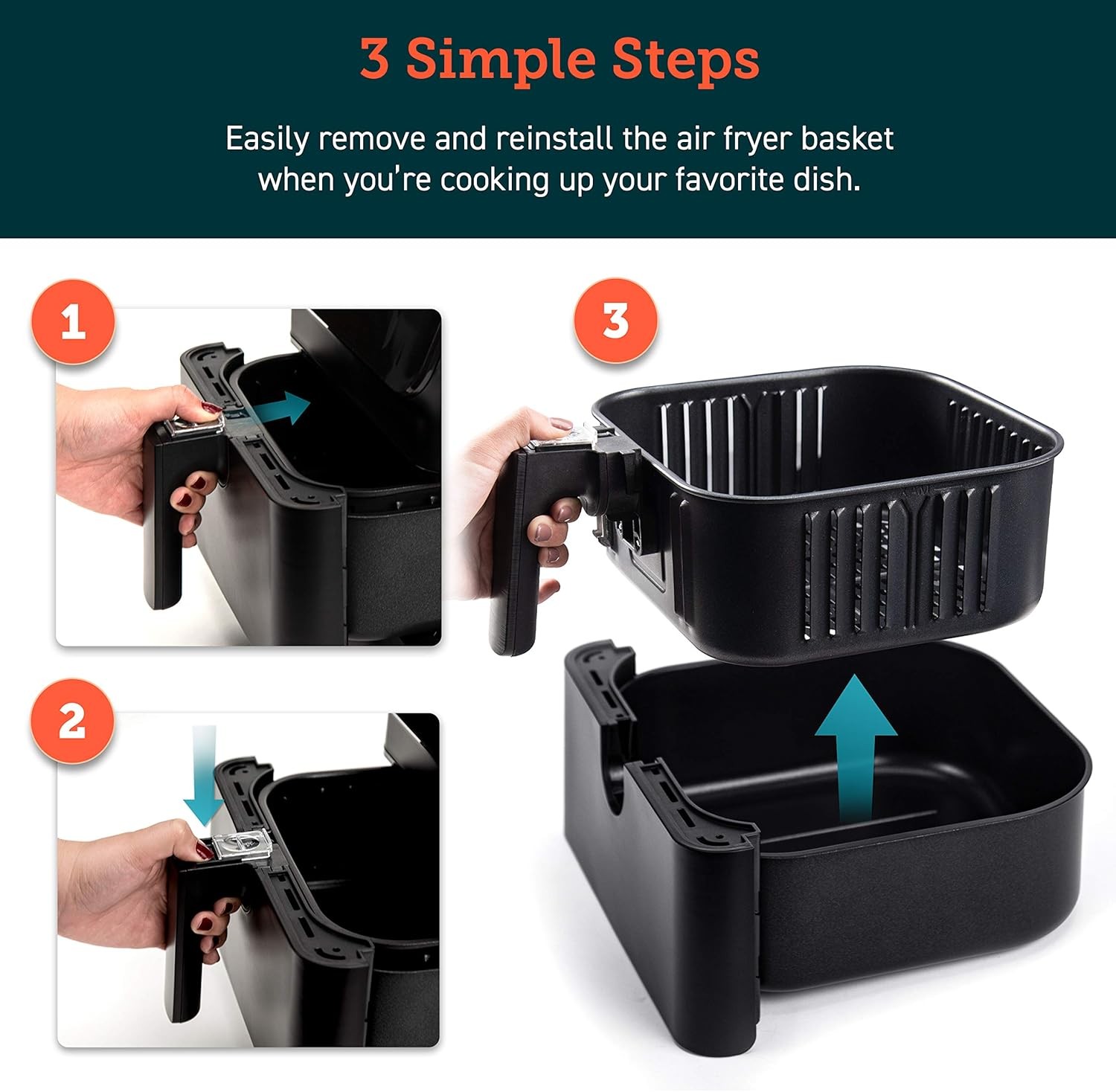 COSORI Air Fryer Accessories, Replacement 5.8QT Original Basket for COSORI CP358