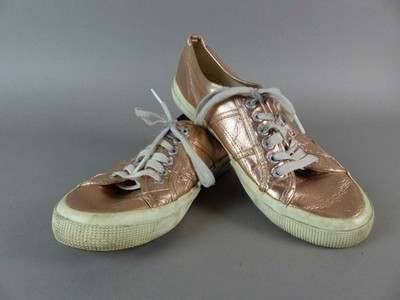 Superga Schuhe Sneaker Gr. 42 | 8 rosa/lachs metallic Leder Turnschuhe (20691)