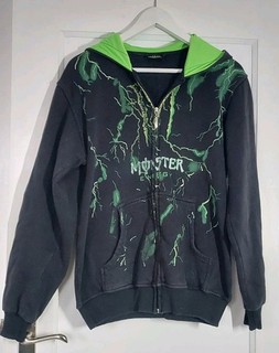 Kaputzenjacke Monster Energie Schwarz/grün Gr. L