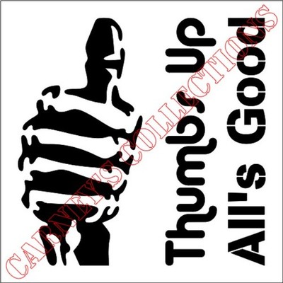 Clear Plastic Stencil - Thumbs Up Skeleton Hand (SX201) (6'' or 8'')