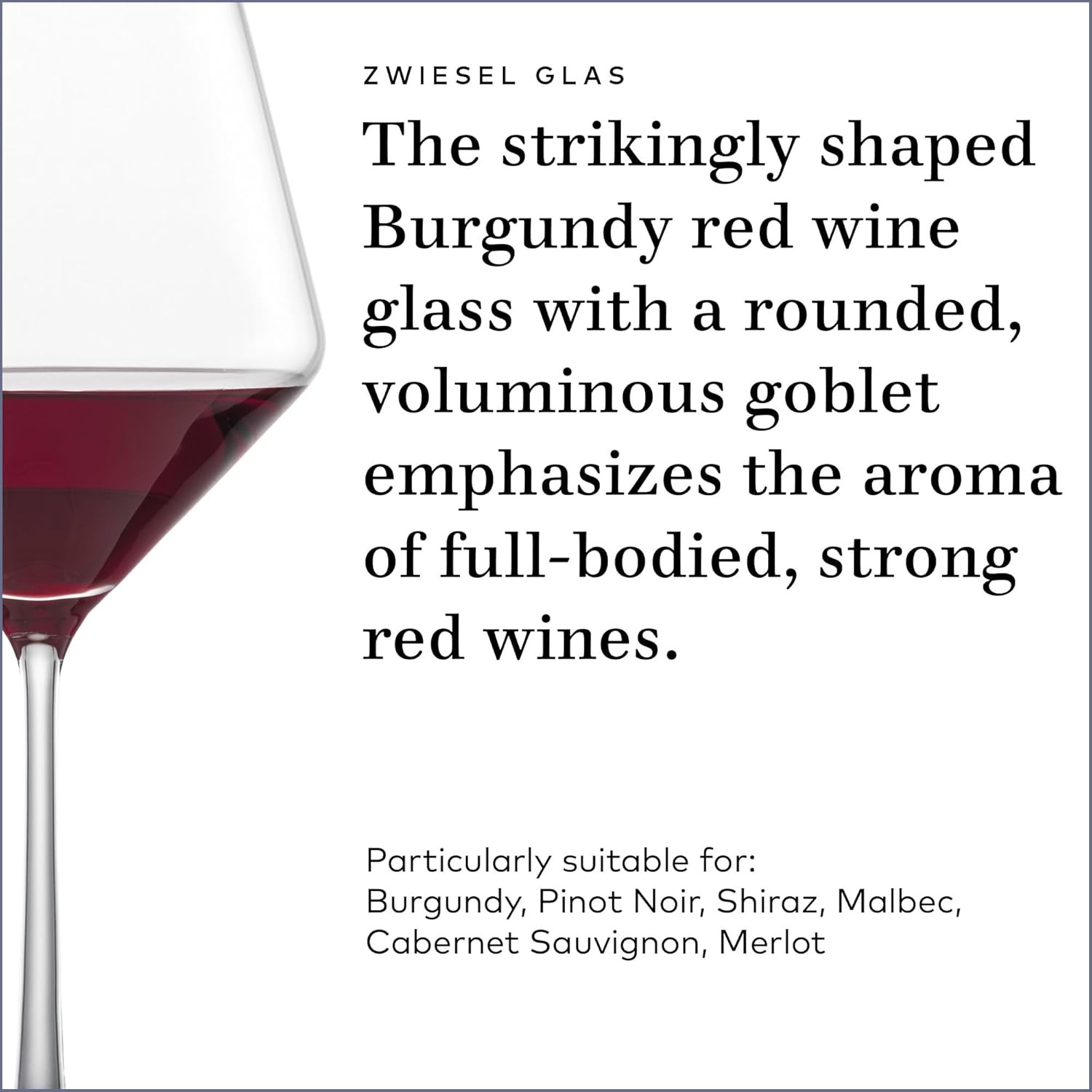 Pure Burgundy Red Wine Glass (Set of 6), Graceful Burgundy Glasses for Red Wine,