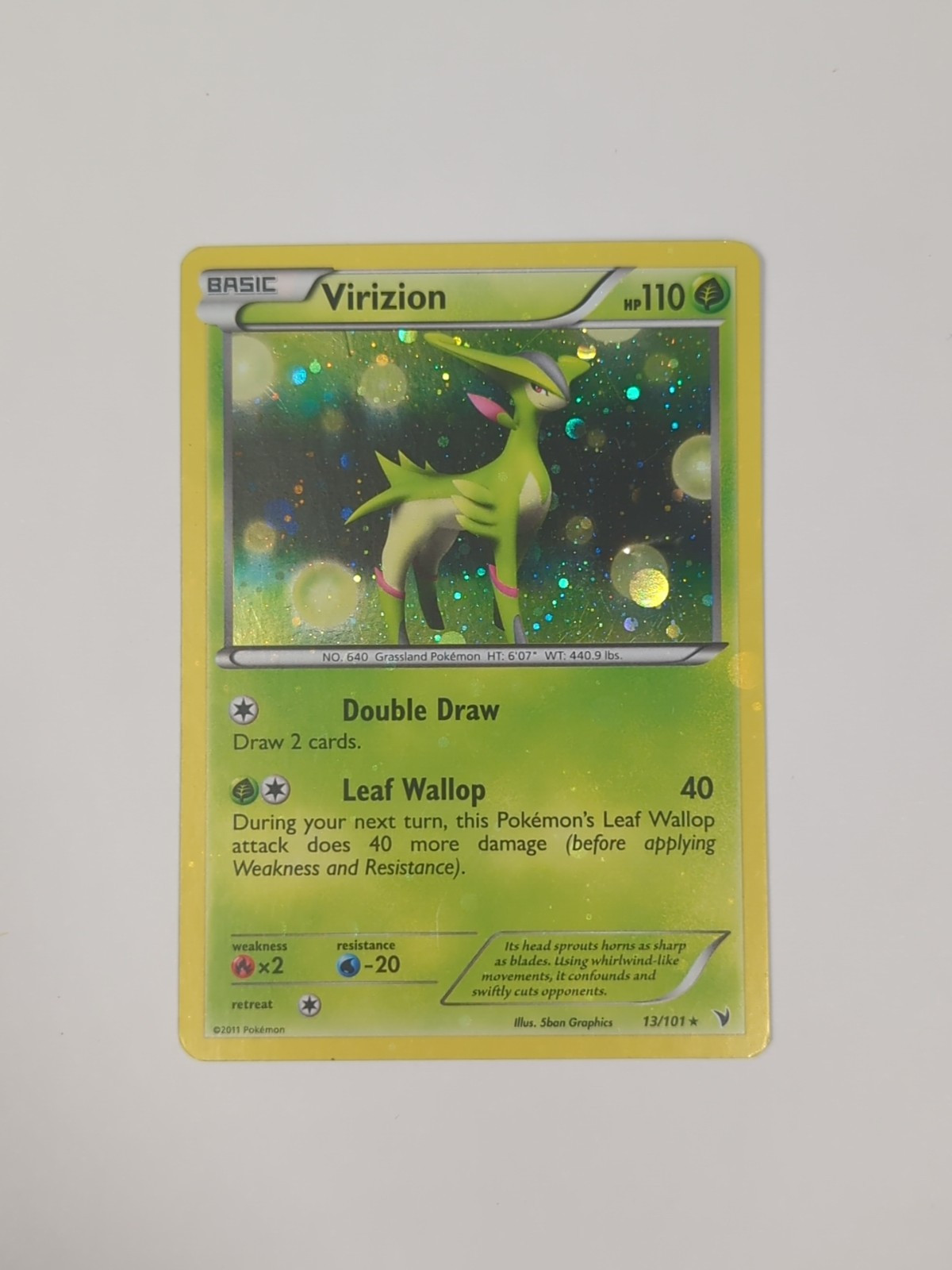 Virizion 13/101 Holo Rare - Pokemon TCG Black & White Noble Victories NM