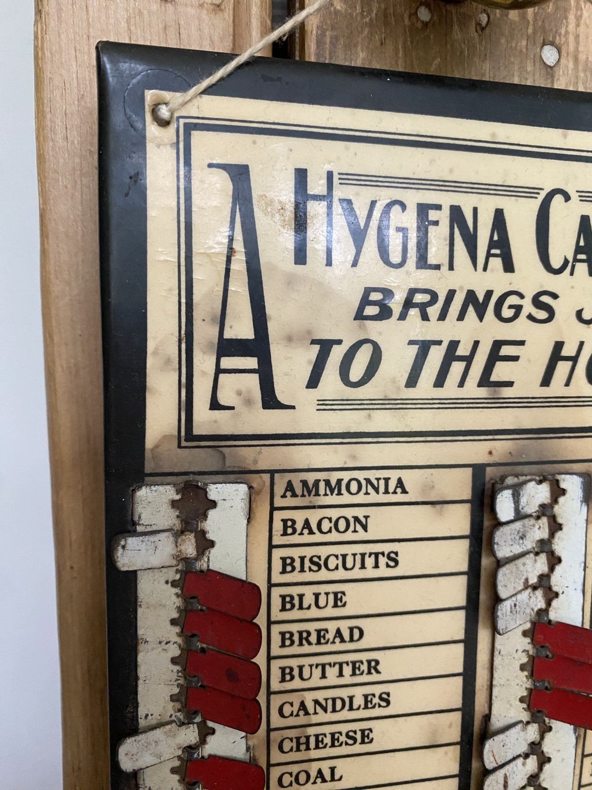 Hygena Antique Vintage Letts & Co Metal Household Wants Indicator Shopping List