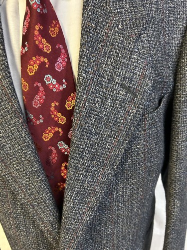 Men’s Pierre Cardin Sport Coat Blazer Jacket 44 R Gray/Blue USA Union Made - Picture 9 of 13