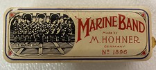 Vintage M. Hohner Marine Band Harmonica No. 1896 Key of E In Case
