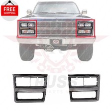 New Front Headlamp Door Bezel Left Right Pair For 1989-1991 Chevrolet Blazer