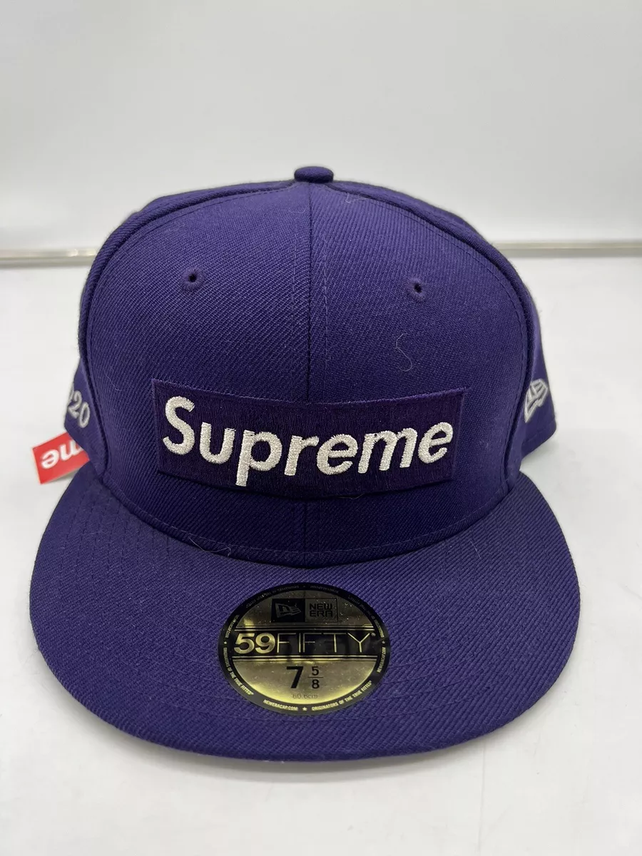 Supreme $1M Metallic Box Logo New Era SS20 Purple Chrome Silver New 7 5/8  New