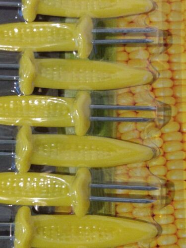 8 Corn Cob Holders Skewers BBQ grilling camping fishing yellow - Picture 2 of 5