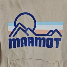 Marmot Women's Coastal Hoodie Peach Tan Size Large Front Graphic - see photos
