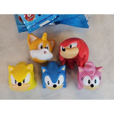 Sonic the Hedgehog SquishMe Set Of 5 Sonic Knuckles Tails Supersonic Amy