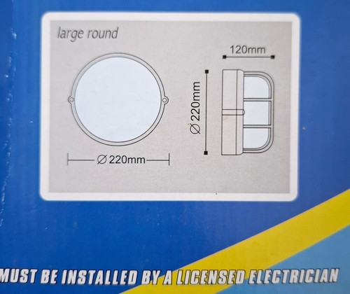 Large Round Bunker Light White Louvred Aluminium Glass Outdoor 240V IP44 220mm - Picture 2 of 6