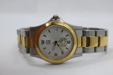 ESQ-Movado Quartz Watch Swiss E3487 Men Dual Tone All Steel Date New Battery