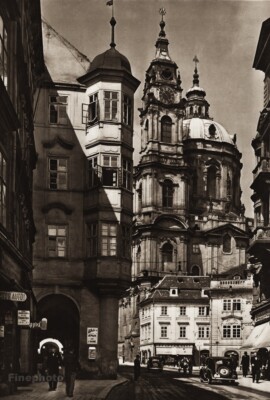 1940s Vintage PRAGUE St Nicolas Church Czech Architecture PLICKY Photo Art 12X16