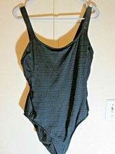 Jantzen Woman's Size 16 Black One Piece Swimsuit BATHING SUIT PREOWNED
