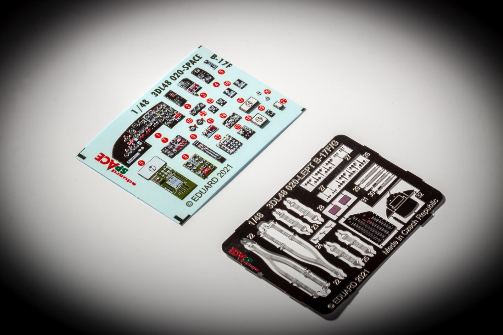 EDUARD 1/48 3D DETAILS 3DL48187 BOEING B-17F SPACE Decals & etch for EDUARD
