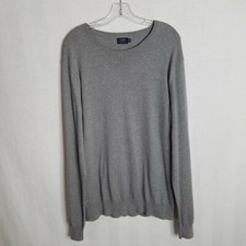 J Crew Mens Grey Lightweight Harbor Cotton Pullover Crew Neck Sweater XL R417