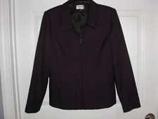 EUC Kasper Blazer Womens 6 long sleeve fully lined fuscia black plaid