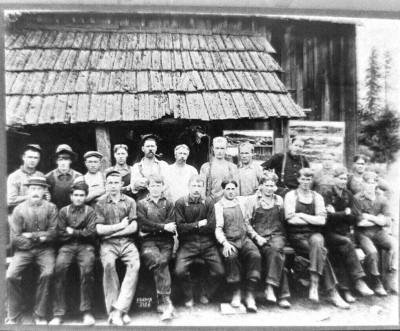 1907 Men Logger Crew in Acme Logging Camp Acme Washington Photo Negative Film 