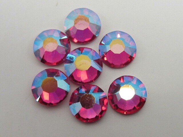 16ss Fuchsia AB Flatback European Rhinestones 1 Gram Pack