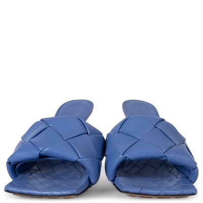 70777 auth BOTTEGA VENETA Indigo leather LIDO Mule Sandals Shoes