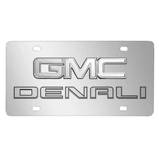 GMC Denali 3D Dual Logo Mirror Chrome Stainless Steel License Plate