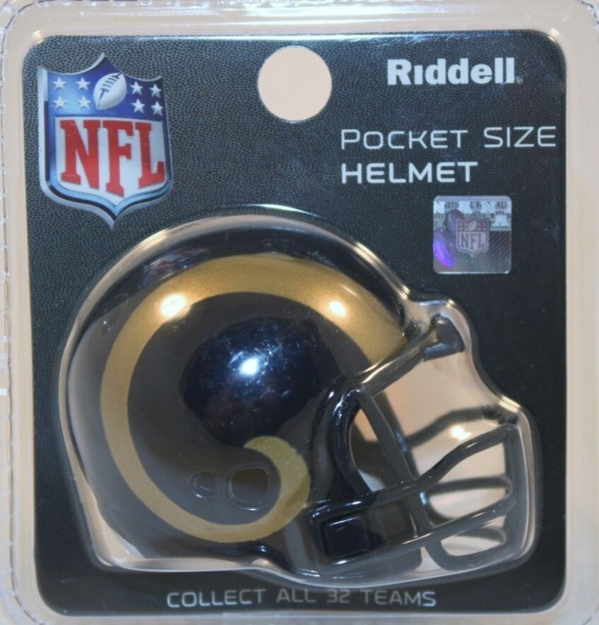 ST LOUIS RAMS GOLD & BLACK NFL RIDDELL REVOLUTION POCKET HELMET NOW L.A. RAMS