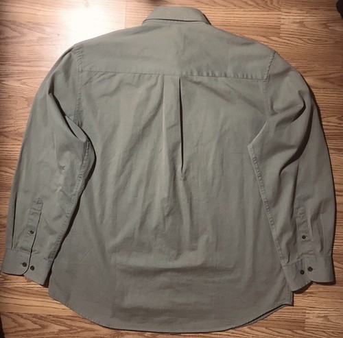 Consensus Mens Flannel Shirt XL Olive Green Button Up Brushed Cotton Canvas - Picture 10 of 11