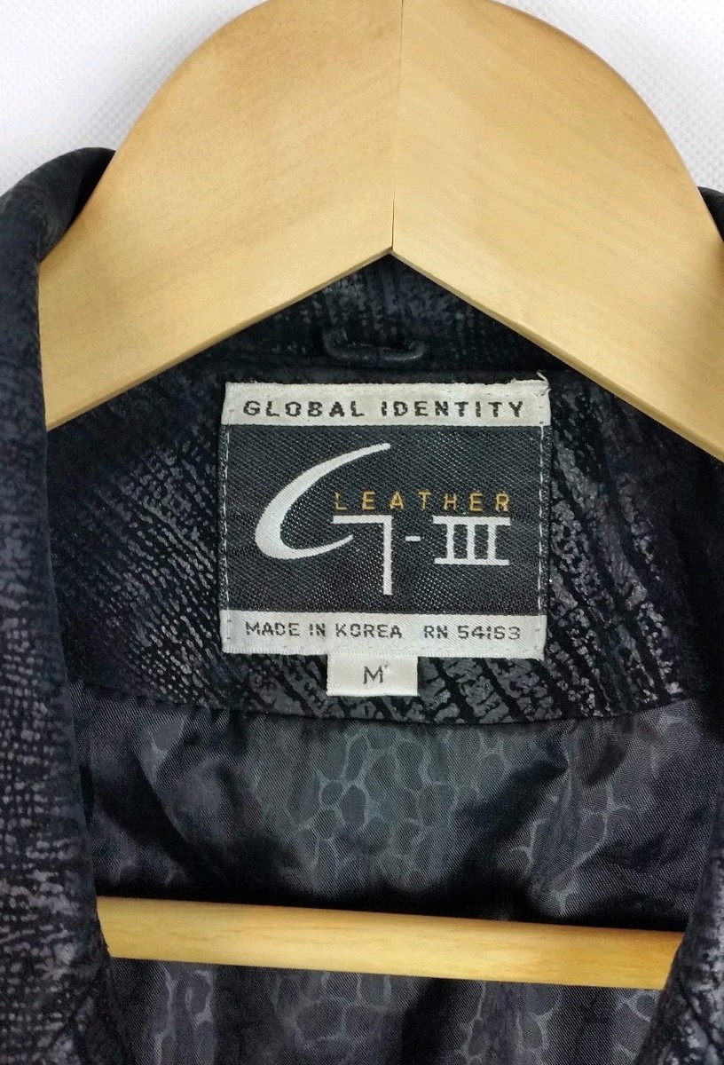 Vintage Global Identity G-III Leather Jacket Bomber Black