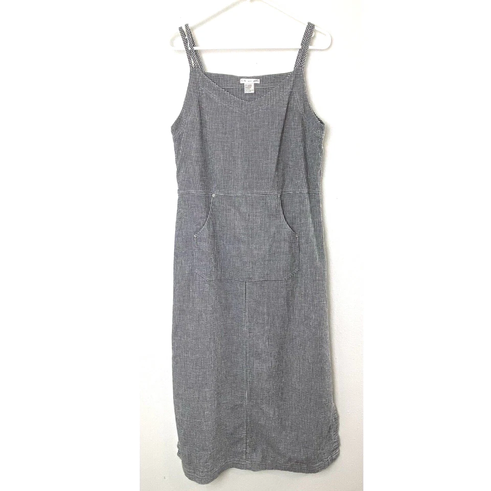 Vintage C.A. Conjunto de vestido y chaqueta deportiva de guinga blanco y negro mediano arte para maestros Foto 3 de 4