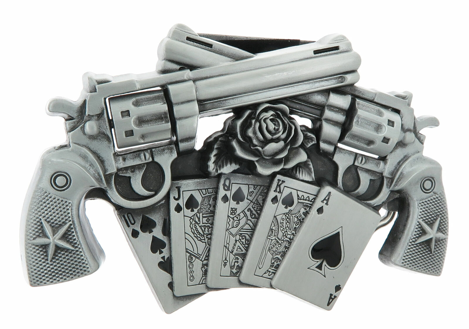 Guns Royal Flush Poker Cards Lighter Holder Metal Belt Buckle eBay