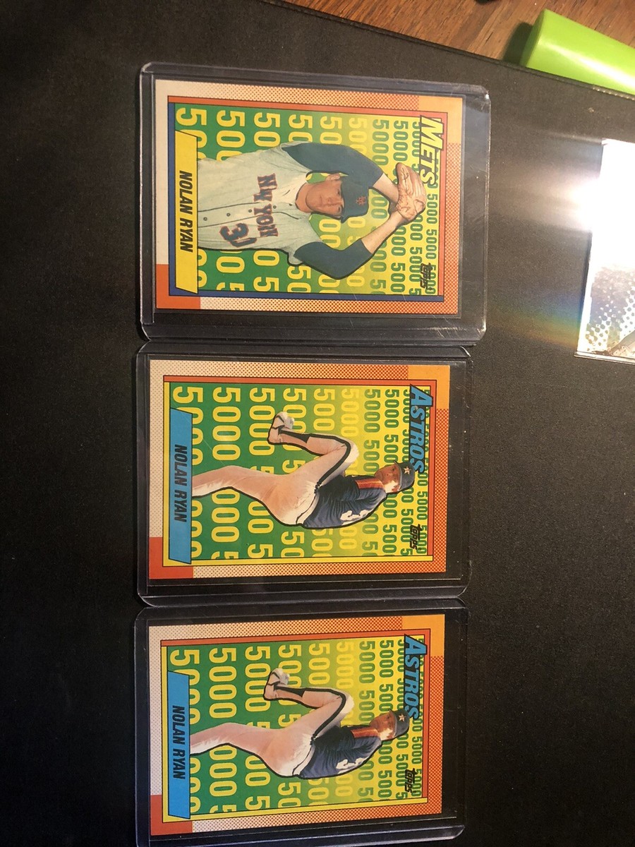 1990 Topps Baseball Nolan Ryan 5000 Strikeouts #2,#4 1 with error