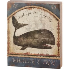 Primitives By Kathy Nautical Box Sign Whalers Inn Whale Beach House Decor Rustic