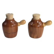 VINTAGE WOODEN MOONSHINE JUGS SALT & PEPPER SHAKERS MOUNT VERNON VA
