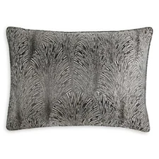 MSRP $130 Hudson Park Collection Deco Fan Standard Pillow Sham Black 20x28in