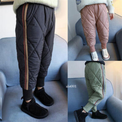 Children 1-7 Years Old Winter Straight Trousers Casual Pants for Boys and Girls