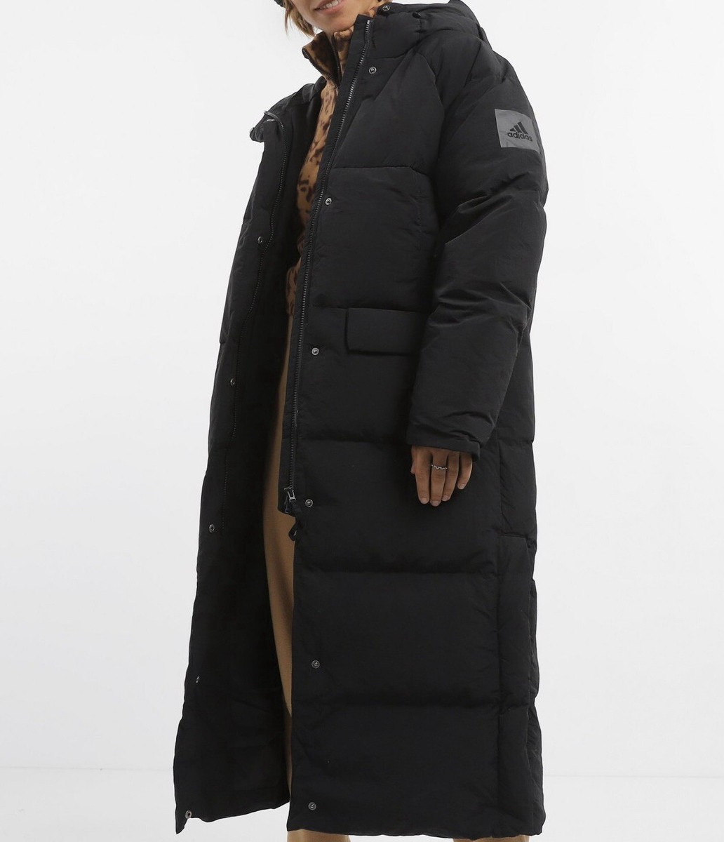 Adidas Big Baffle Down Coat Puffer Jacket Black 2XL Women's NEW w