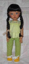 WEE 3 PLAITS Doll Wig SIZE 12-13.5 DARK BROWN Long Braids Bangs No Part NWT
