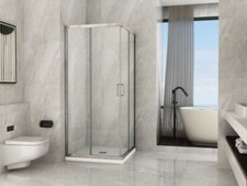 Box Doccia Cristallo 6 mm TRASPARENTE Apertura Angolare Scorrevole - Reversibile