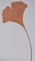 Garten-Stecker Deko-Stecker Gingko Blatt Metall Rost