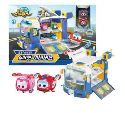 Go Super Wings Season6 Super Pet Mini Bus Play Set & Hogi Ari Set + Mini car 4