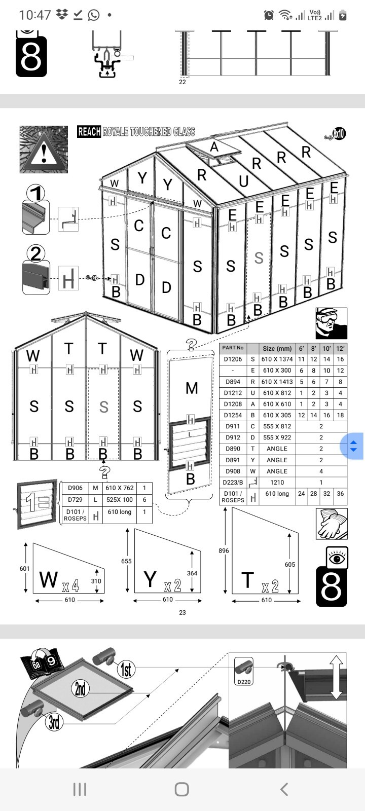 Greenhouse Glass, toughened, NEW, suitable for Robinsons greenhouses