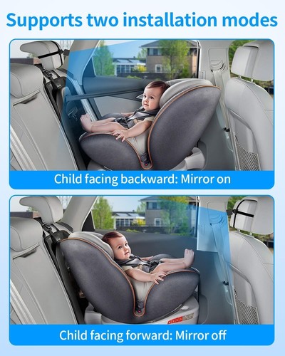 Baby Car Camera with 7" HD Touch Screen, Car Baby Monitor with Wireless CarPlay - Picture 9 of 10
