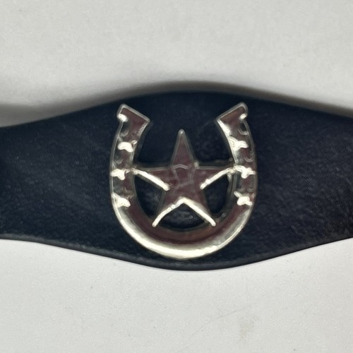 Child's Western Concho Belt Black Silver Tone Horseshoes 28" Long Fits 23.5 - 26 - Picture 5 of 7
