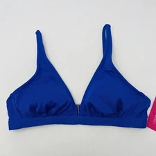 Xhilaration Juniors Size Medium 4-6 Metallic Bralette Bikini Top in Blue 707